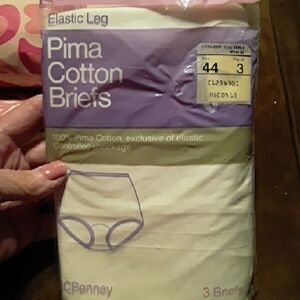 NWT JCPENNEY Pima Cotton Briefs  Multiple sizes White Elastic Leg Briefs Soft